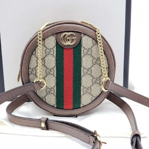 Authentic Gucci Ophidia Round Mini Crossbody Bag NEW | GG Supreme Canvas Web Bag main image 7